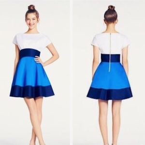 Kate Spade Fiorella Blue Colorblock Dress 2 RARE